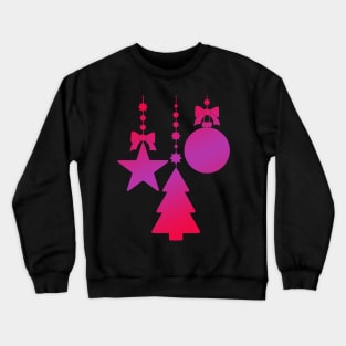 Minimal Christmas Tree Ornaments Purple Red Gradient Crewneck Sweatshirt